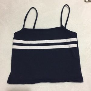 Brandy Melville Navy Blue Striped Faye Tank Top